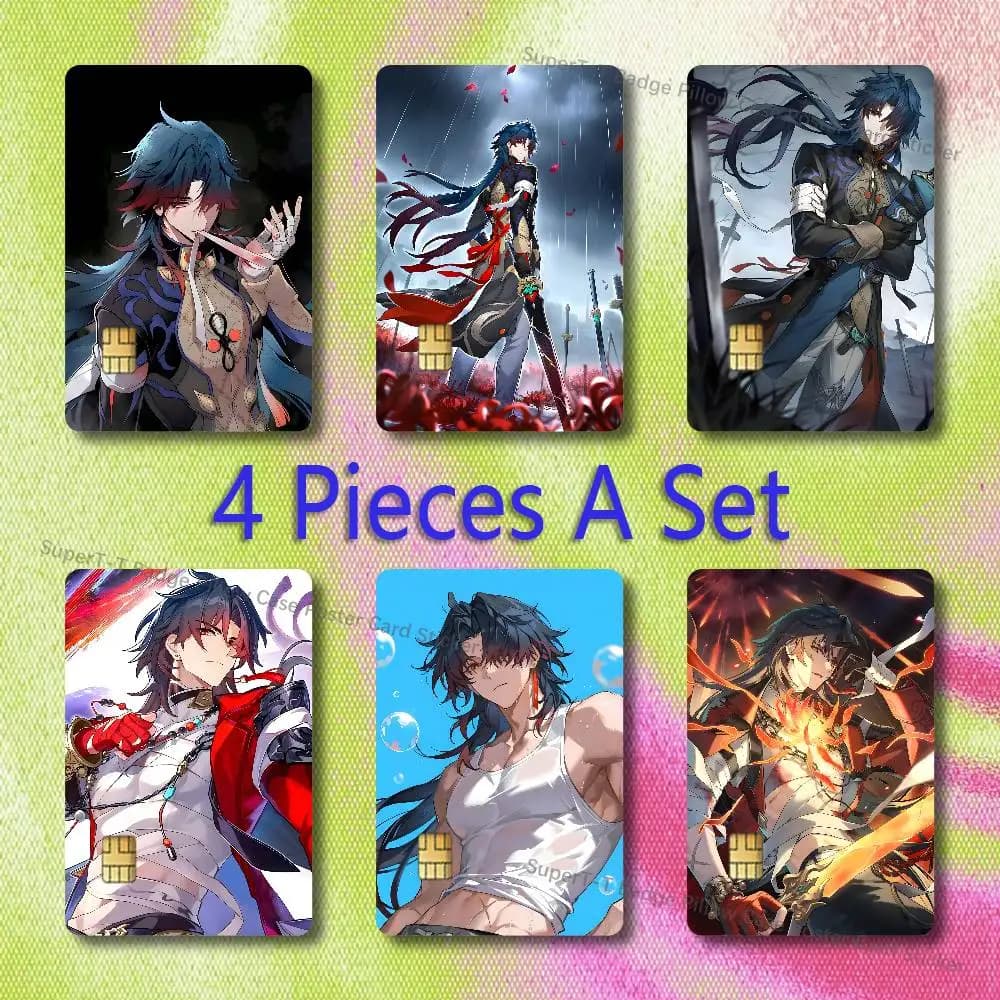 Blade H-Honkai Star Rail HSR Credit Card Skin Stickers for VISA JCB Mastercard and Other IC Bank Card Decoration Protect