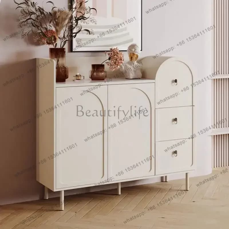 Showcase Wood Dining Cabinet Cream Wind Storage Cabinet Storage Locker Dresser Living Room Cabinets Display Cabinet Display