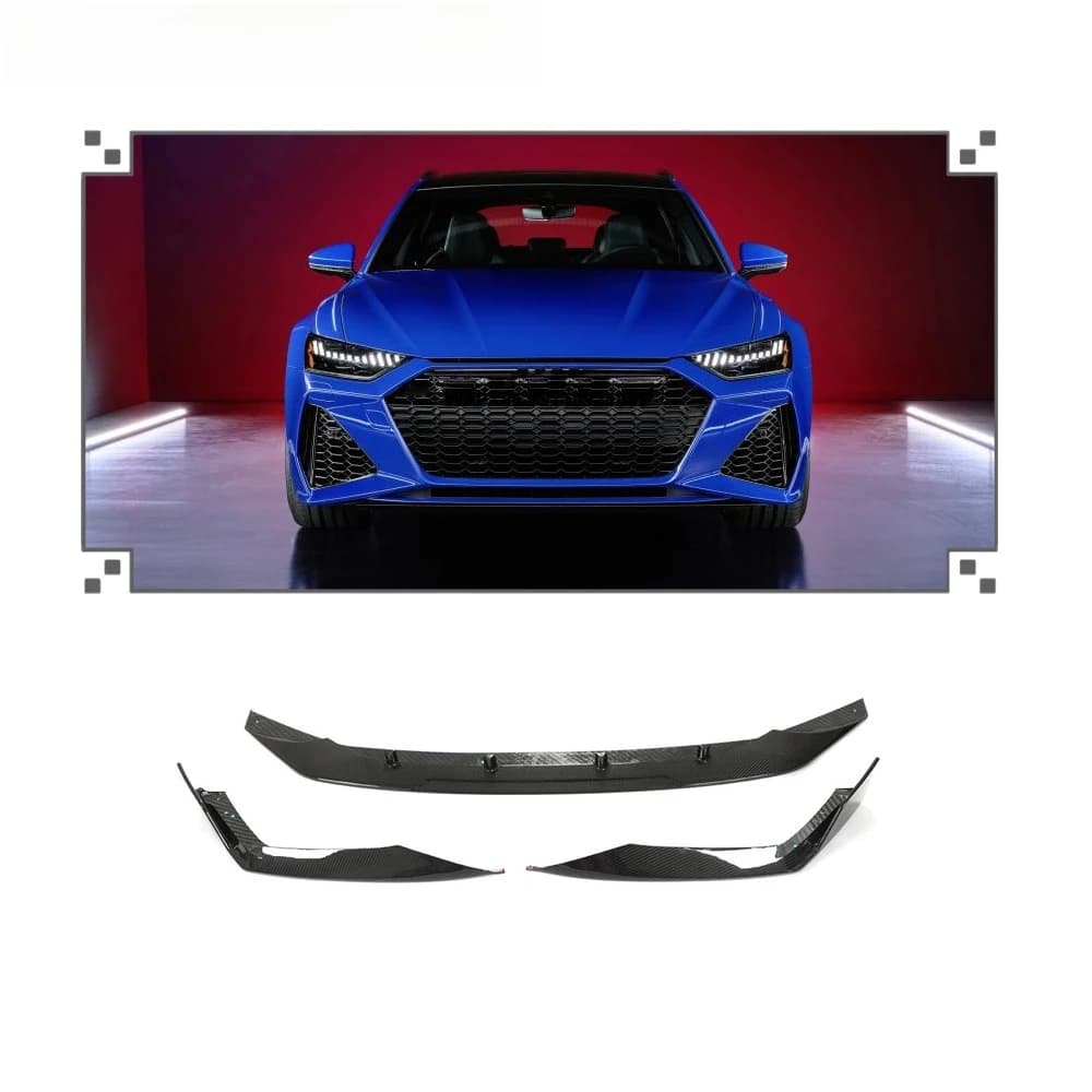 Light Weight Pre-preg Carbon Fiber Front Lip for  RS6 C8 Avant Wagon 4-Door 2019-2021
