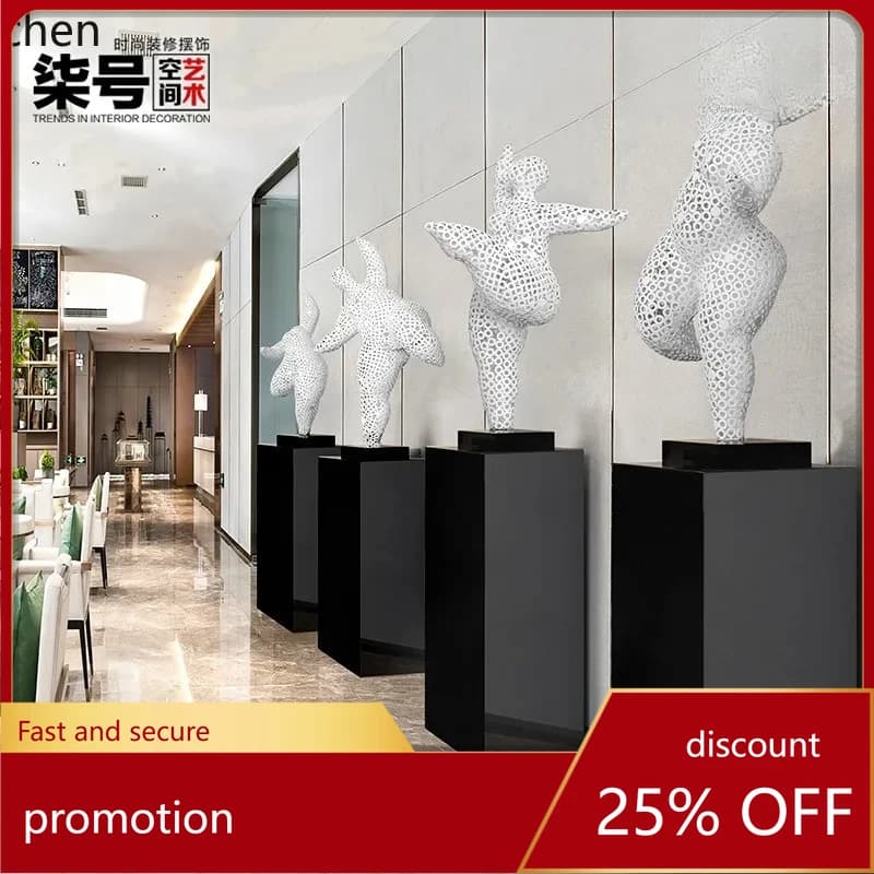 HXL metal figure supine in the air home decoration stainless steel disc sculpture tabletop ornament