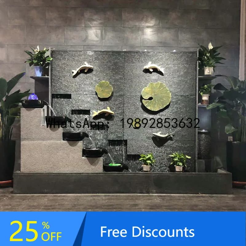 LYY Water Curtain Wall Courtyard Water System Garden Water Landscape Design Fountain Fish Pond Fountain Stone Sculpture