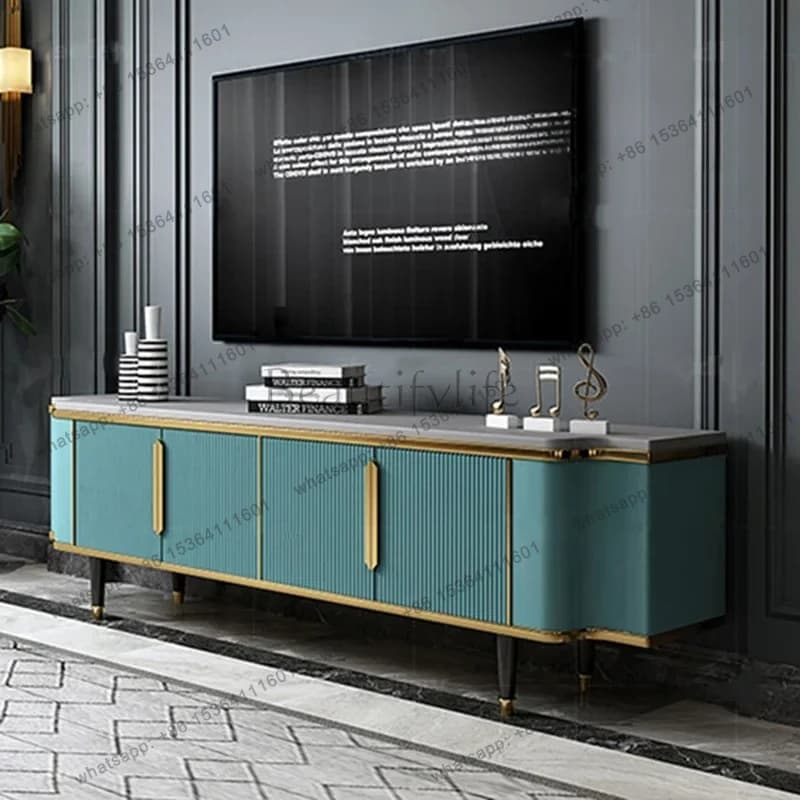 Modern living room TV cabinet coffee table combination simple paint solid wood floor cabinet storage
