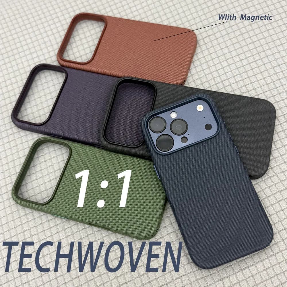 For IPhone 17-18 Pro Shockproof Canvas Case  Phone Protective Case Cover With Magnetic Luxury New 18 Pro Max 1:1 Tech-Woven Case