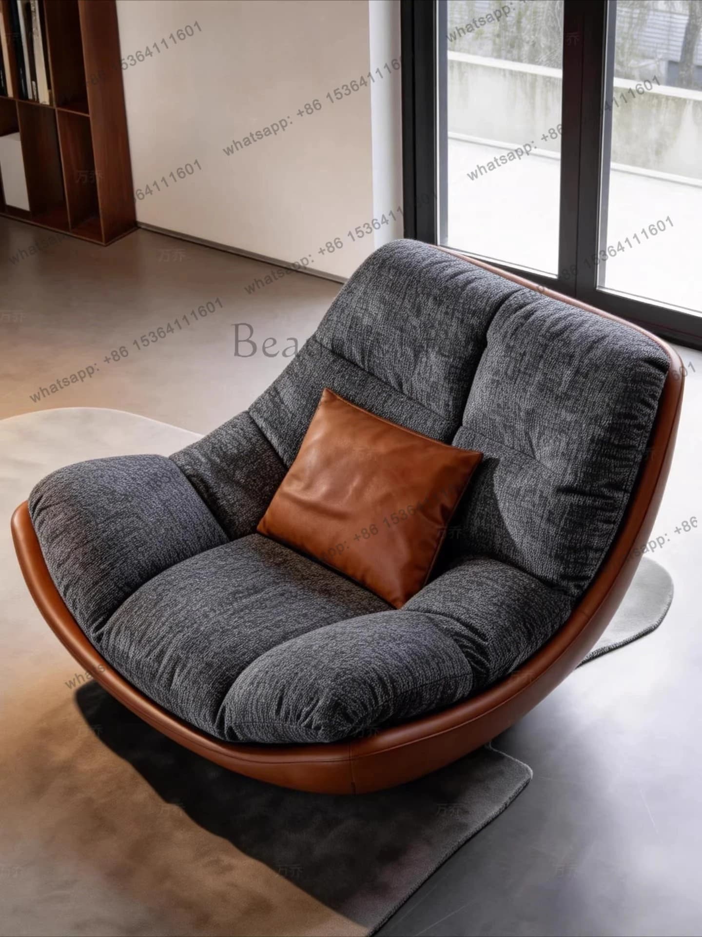 XX Italian Minimalist Fabric Leisure Chair Living Room Balcony Lazy Sofa Home Retro High Sense