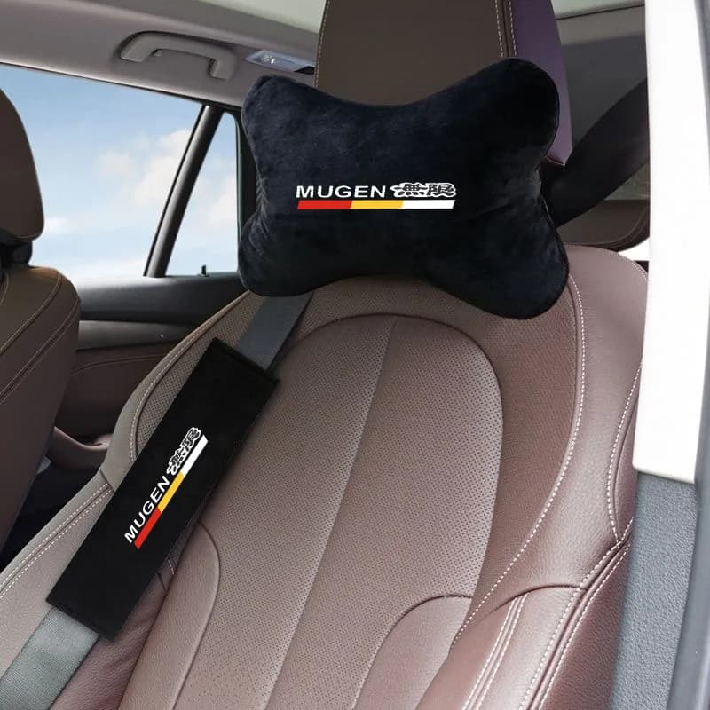 Car Headrest Pillow Seatbelt Shoulder Pad for Mugen Power Type R Accord CRV Hrv INSPIRE Fit Pilot Auto Accessories