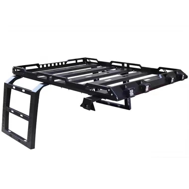 Customized Heavy-Duty Steel Flat Overland Ladder Top Carrier Bar SUV Storage Luggage Roof Rack For Jeep Wrangle JK