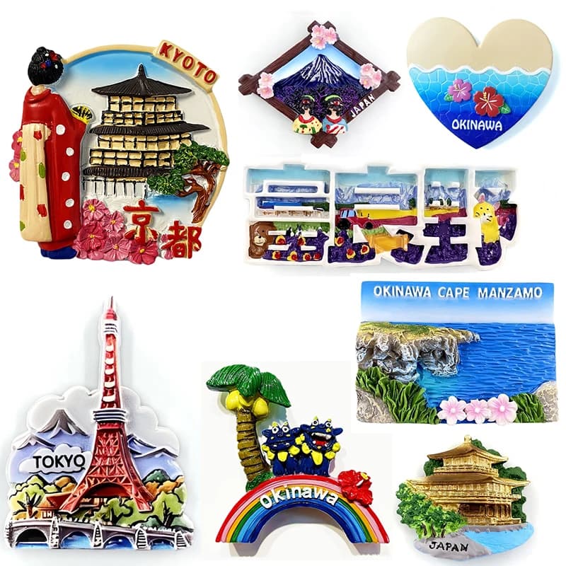 Japan Fridge Magnets Whiteboard Message Board Decorative Tokyo Okinawa Travel Souvenir Refrigerator Sticker Home Decor Gifts