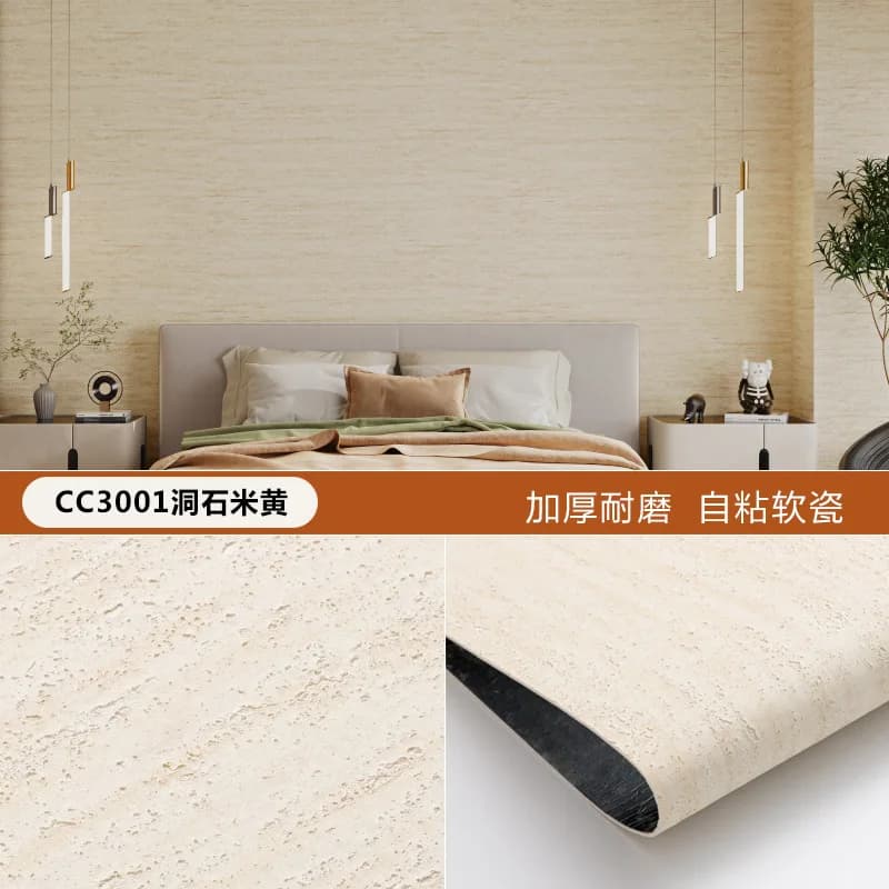 60cm Peel and Stick 3D Wall Panel Waterproof Soft Ceramic Wallpaper for Indoor Home Decor Living Room Bedroom Wall Cladding Deco