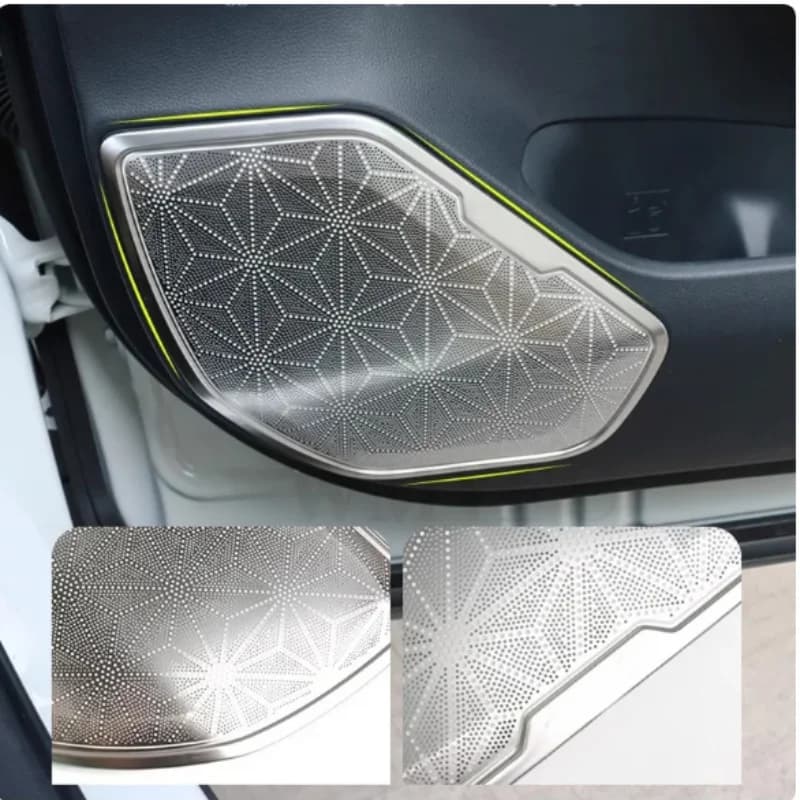 Car Stick Door Audio Speaker Covers For Toyota Rav4 2019 -2023 Sound Circle Trim Frame Stainless Steel Accessories 4PCs