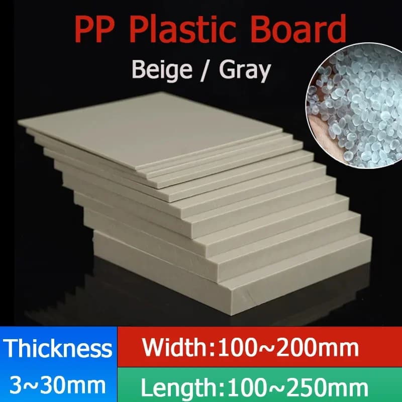 Thick 3~60mm Beige/Gray PP Plastic Sheet Acid and Alkali Resistant Kitchen Mat Processing Customization 100x100mm~500x500mm
