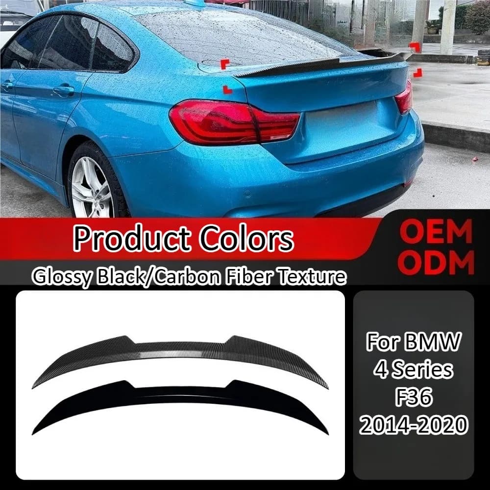For BMW 4 Series F36 2014-2020 PSM Style Rear Wing Spoiler Trunk Lip for Car Aerodynamic Modification Racing Performance Upgrade