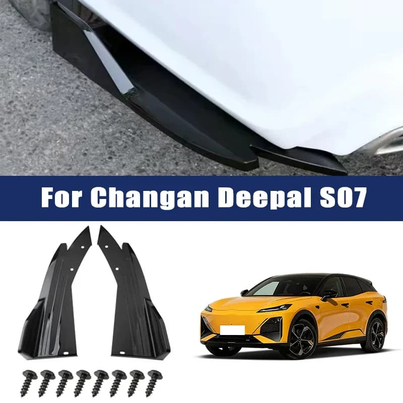 Car Rear Bumper Spoiler Lip Carbon Fiber Wing Trim Anti-crash Diffuser Side Skirt Wrap Angle Splitter For Changan Deepal S07