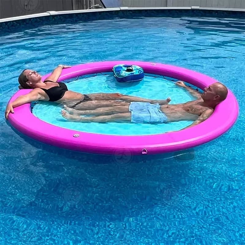 Inflatable Floating Water Hammock Fun Water Mattress with Net for Swimming Pool for Summer Fun