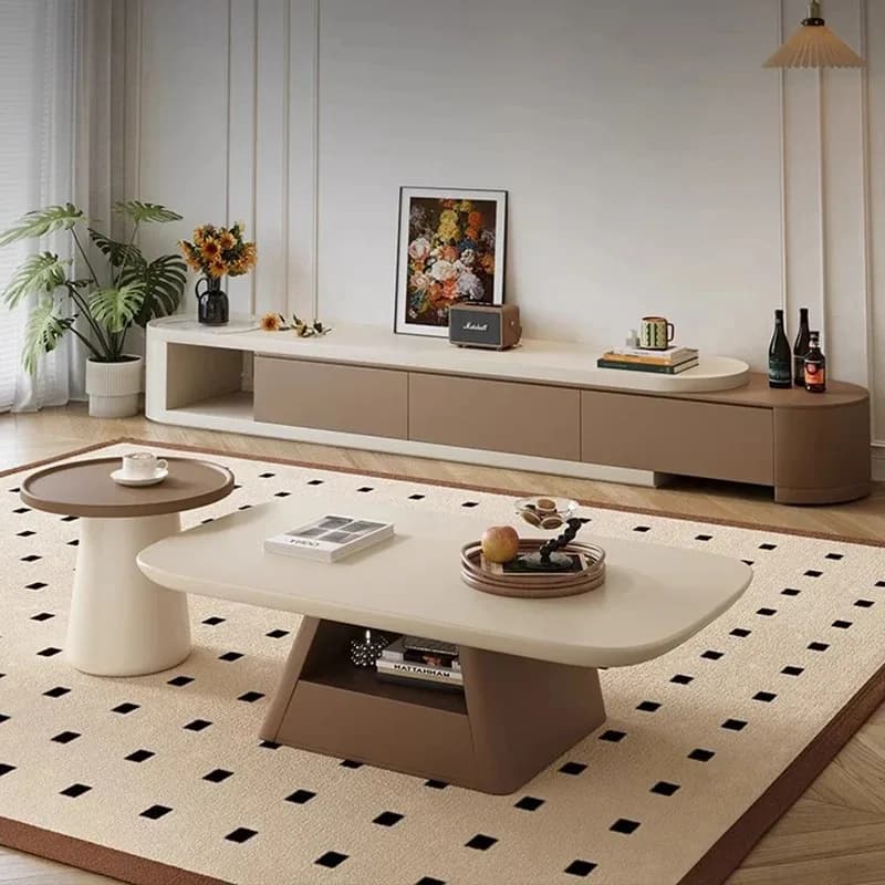 Cheap Wood Coffee Table Designer Creative Antique Simple Unique Minimalist Irregular Side Table Aesthetic Mesas Bajas Home Decor