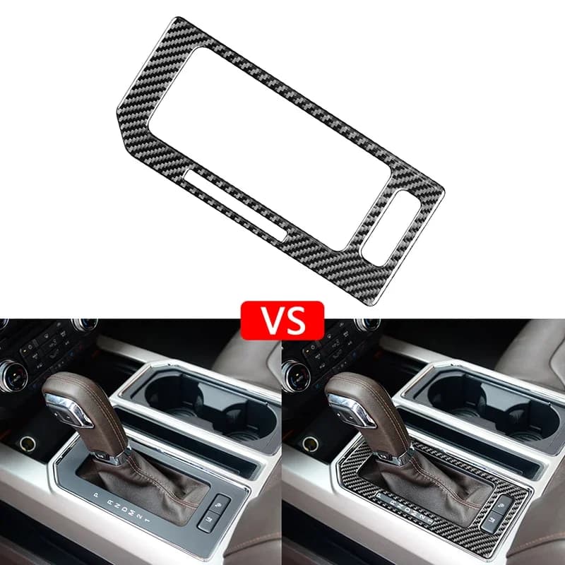 Car Interior Gear Shift Water Cup Holder Decor Cover Sticker Central Console Gear Shift Trim Panel for Ford F150 2015-2020