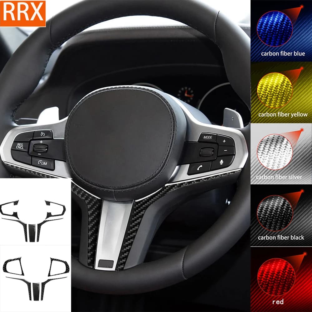 For BMW 5 Series G30 2016-2022 Instrumentation Button Trim Frame Cover Tuning Real Carbon Fiber Sticker Car Interior Accessories