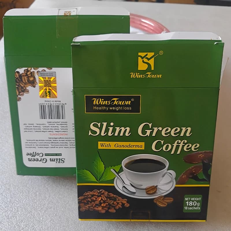 Custom Slim Green Coffee Box 18pcs/Box Genuine Product Winstown Slimming Green Coffee with Ganoderma For Women&Men Weight Loss