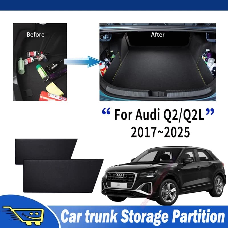 For Audi Q2L 2017~2025 2018 2019 2020 Car Thickening Trunk Storage Partition Multifunction Storage Box Auto Interior Accessories