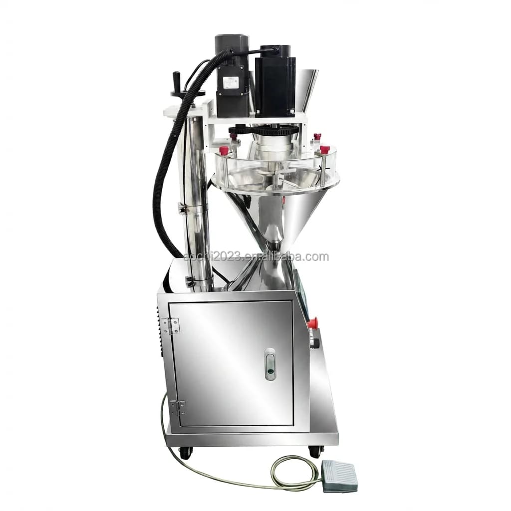High Precision 0.1g - 50g Desktop Dry Seasoning Protein Flour Spices Vial Powder Auger Screw Dosing Filling Machine