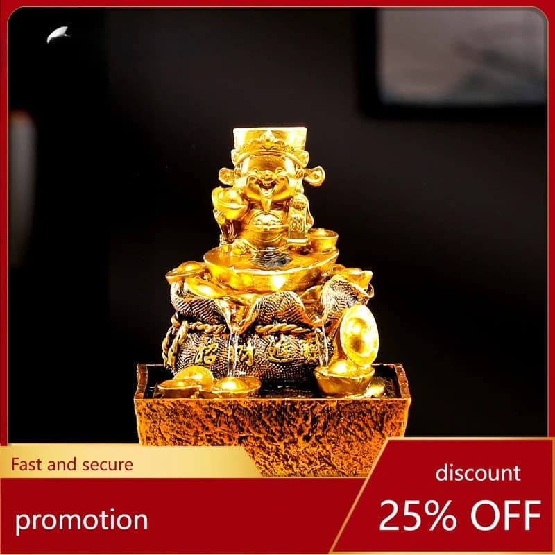 CZ  water feature ornament, circulating wate desktop decoration, front desk fortune-bringing decor, housewarming gift