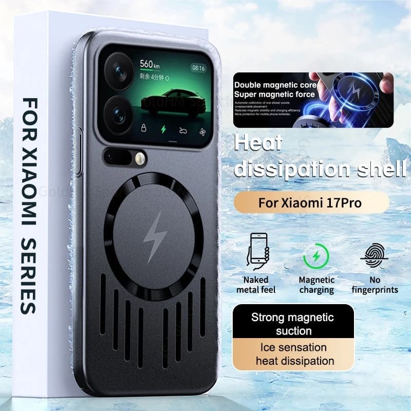 Hollow Heat Dissipation Cooling Case For Xiaomi 17 Pro Max Magnetic Wireless Charging Cover For Xiaomi 15 14 17 Pro For Magsafe