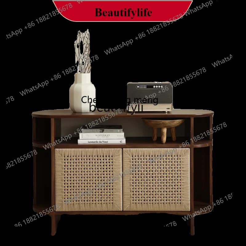 G153 New Chinese rope braided rounded corner Nordic side cabinet