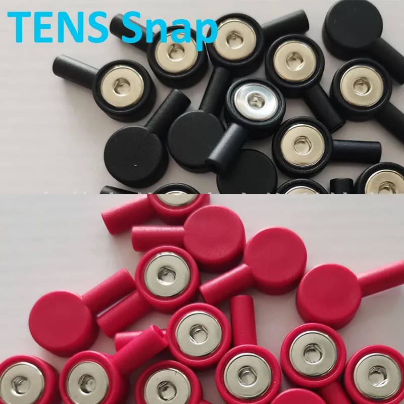 10pcs 5 Red & 5 Black TENS Lead Wires Pin to Snap Connect Adapters 2mm Pin to 3.5mm & 3.9mm Snap Connector