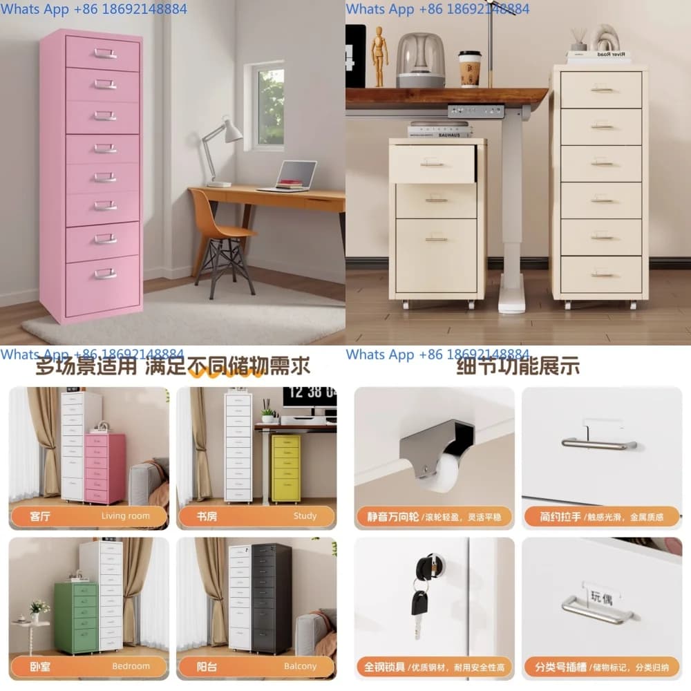 Multi Drawer Metal Under Desk Storage Cabinet Multi Layer Home Bedside Bedroom Organizer Heavy Duty Version
