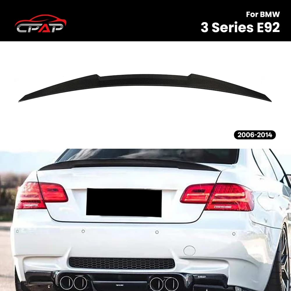 Real Dry Carbon Fiber Rear Roof Trunk Spoiler Boot Wing For BMW 3 Series E92 M4 Style 2006-2014 Car Exterior Accessories Trim