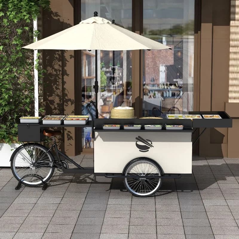 Wrought iron mobile Internet celebrity drinks stall cart foldable trolley shopping mall trolley snacks barbecue dining car