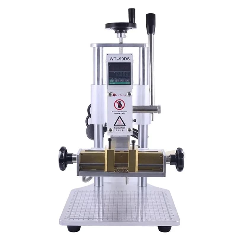 Movable type PU leather logo trademark bronzing machine, quick mold change, indentation, branding machine, carton packaging,