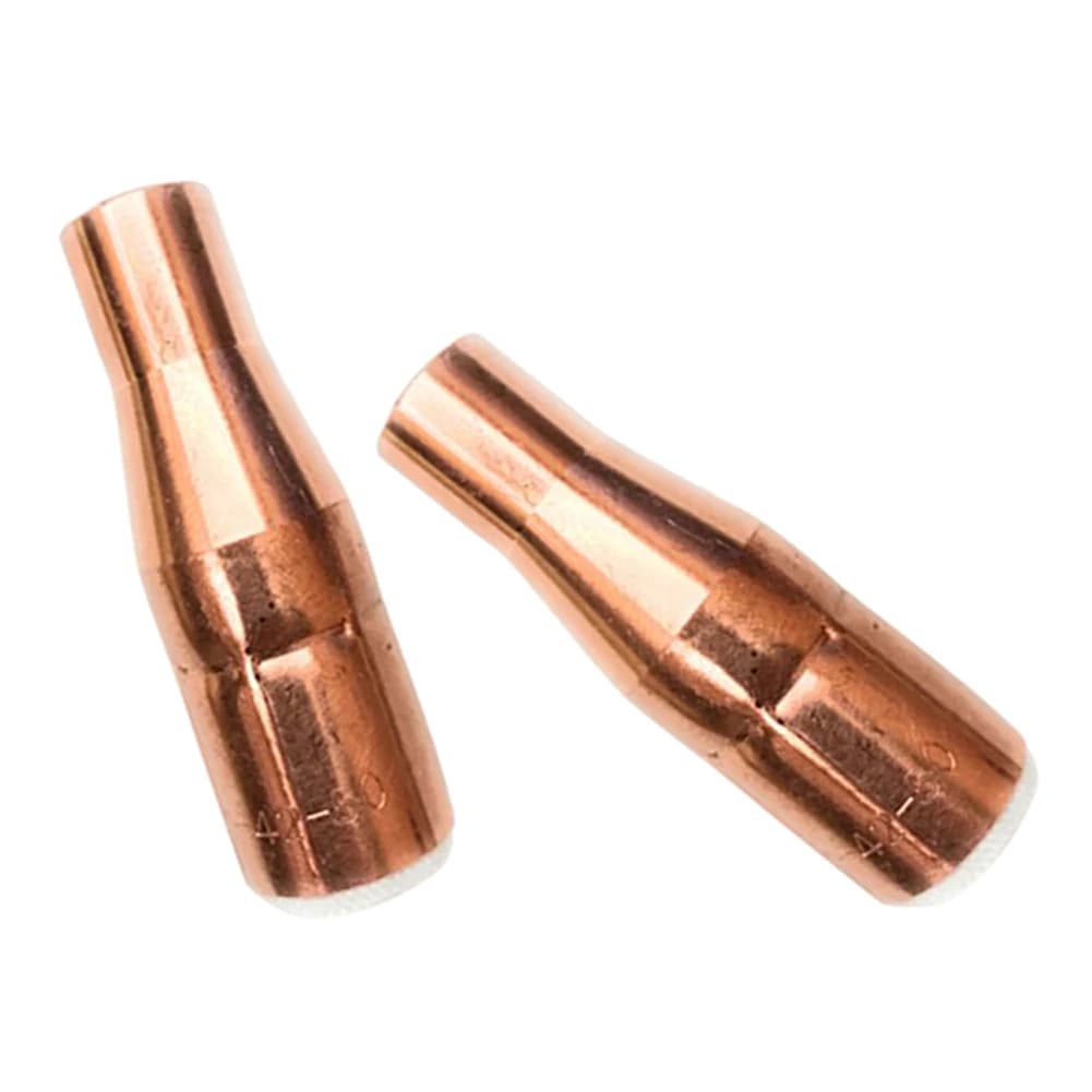 4014250 Brass Bottleneck SlipOn Welding Nozzle Set 2pcs Compatible with 404 Series Diffusers for MIG Welding Applications