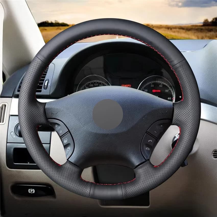 Alcantara Steering Wheel Cover Wrap Genuine Leather Red Thread Car Accessoires Specifically for Benz S-CLASS S600 S430 S350 C215