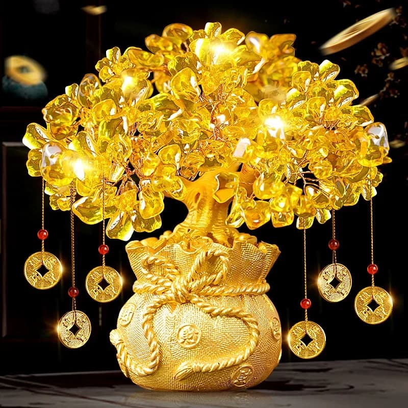 Money Tree Chinese Feng Shui Golden Fortune Tree Feng Shui Tree Bonsai Style Decoration For Luck And Wealth Feng Shui Gifts