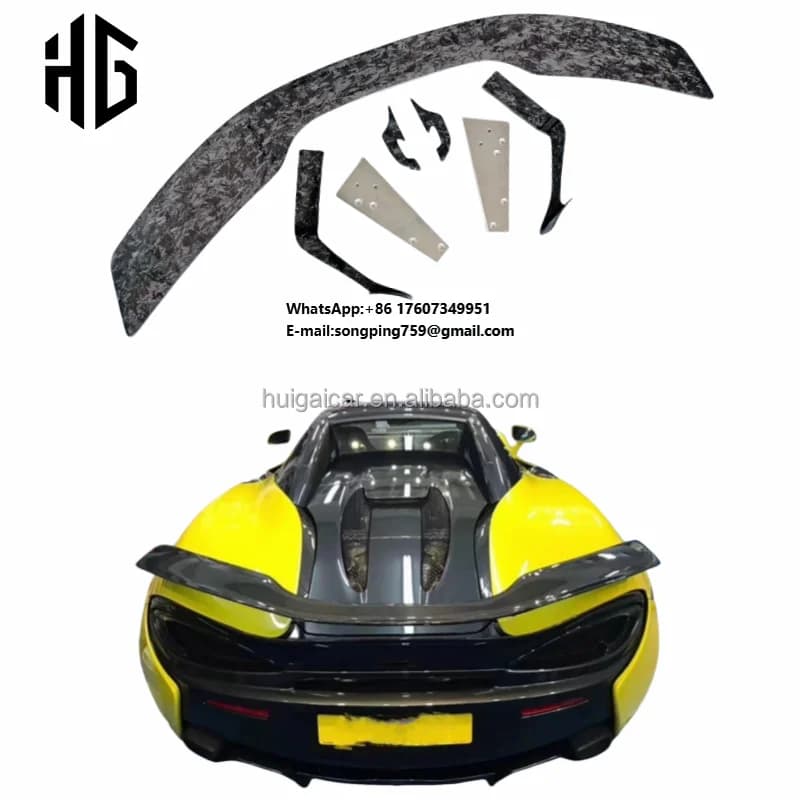 Good fitment forged carbon fiber rear bumper lip spoiler for Mclaren 540 570 to Novitec-style trunk cover car spoilers tail wing
