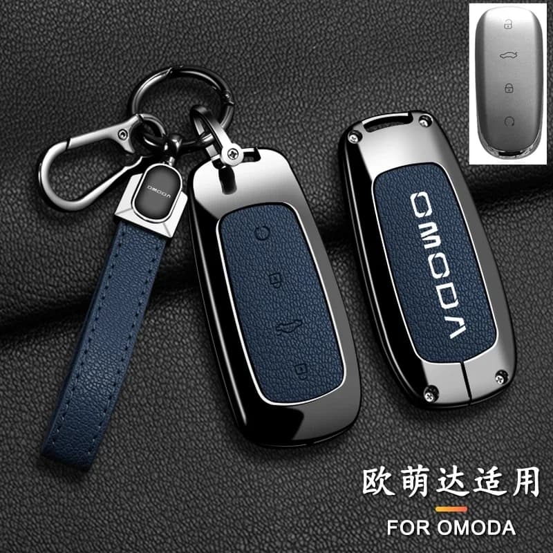 Car Zinc Alloy Leather Remote Fob Key Case Cover Holder Chain For Geely Galaxy EX5 E5 L6 L7 EMI NO.1 E8 Starry 8 & Proton e.MAS