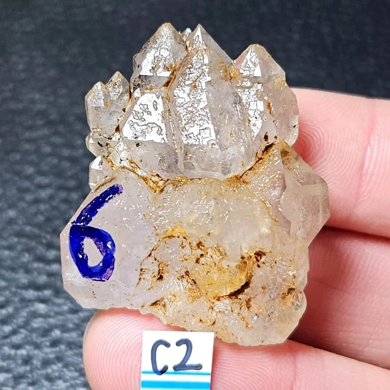 Natural Herkimer Diamond Black Crystal Mineral Energy Raw Stone Reiki Healing Gemstones Power Home Ornament Guardian Stone