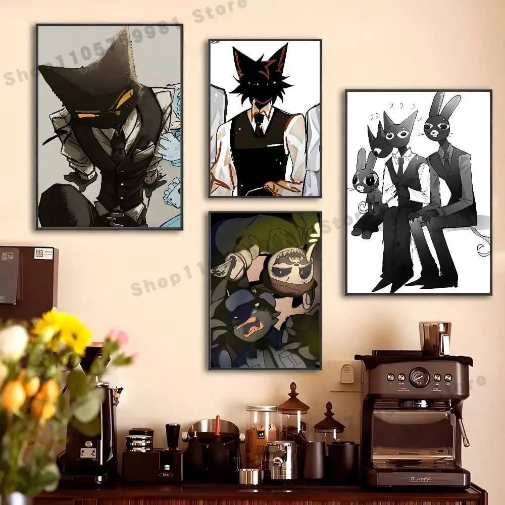 S-Secret Agent Animal H-Hospital Poster HD Art Sticky Wall Waterproof For Bedroom Game Room Wall Home Decor Gifts
