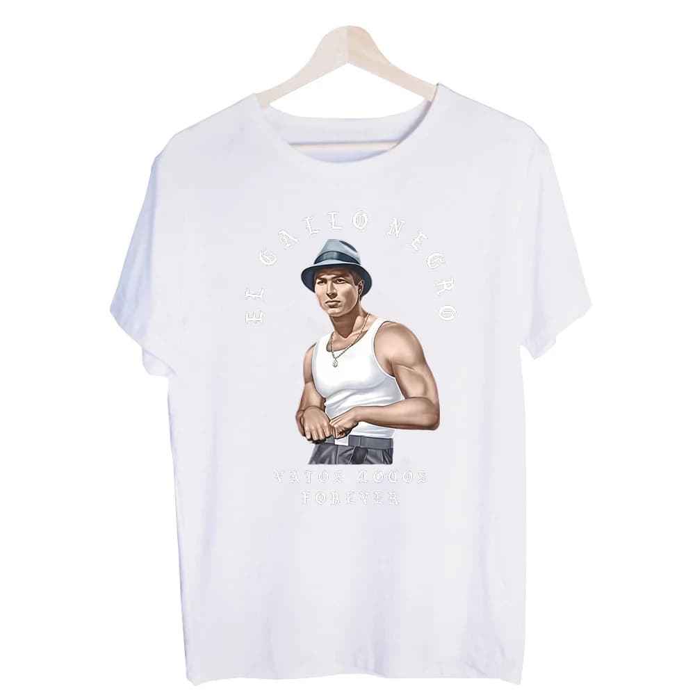 Men's Portrait Graphic Tee, Short Sleeve Crew Neck T-Shirt with Typography Print for Casual Streetwear and Daily Outfits