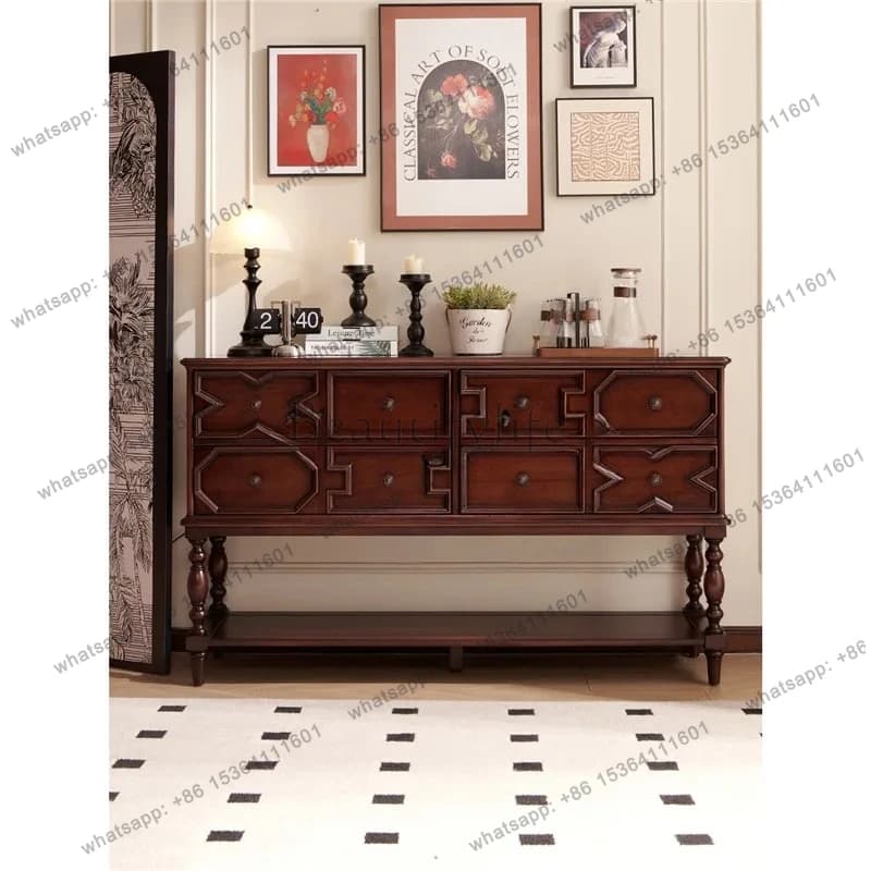 retro solid wood chest cabinet antique bedroom eight bucket cabinet living room decorative locker