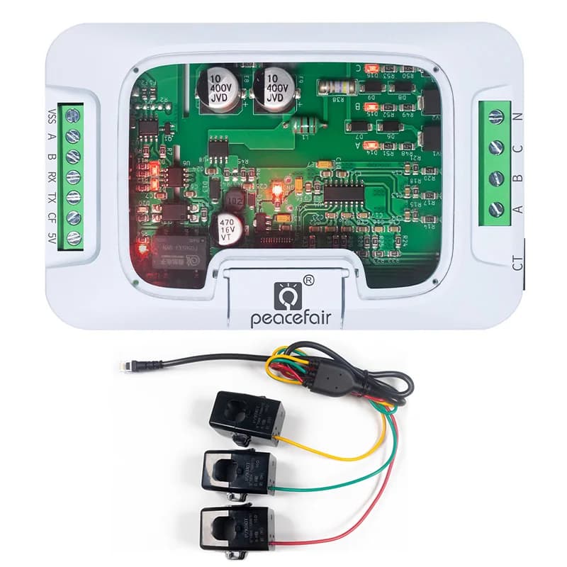 PZEM-6L24 Three Phase AC Rail Energy Meter Supports RS485 UART Modbus Monitoring of Voltage, Current, Energy and Power Factor