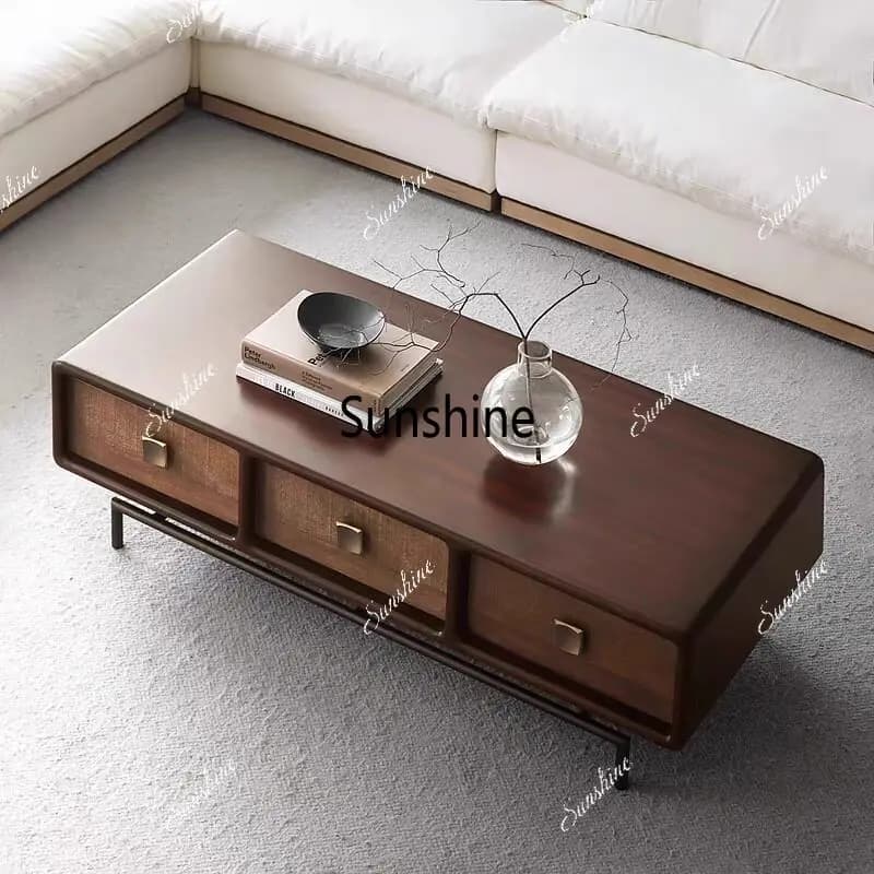 Coffee table, vintage countryside distressed TV cabinet, minimalist for small apartments