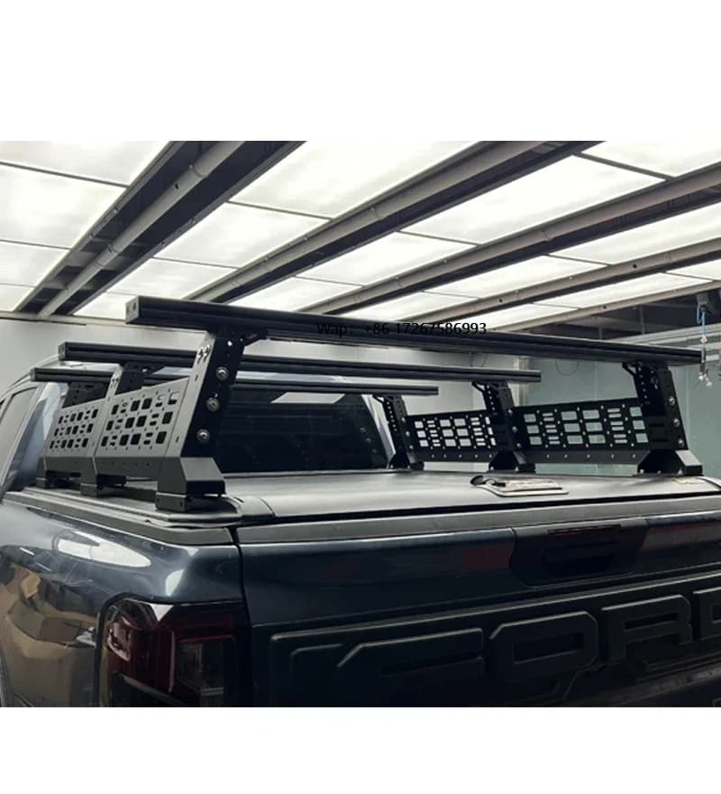Universal Pickup Roof Rack Width and Height Adjustable Expansion Frame Aluminum Crossbar for Hilux PickUp Truck Bed Rack