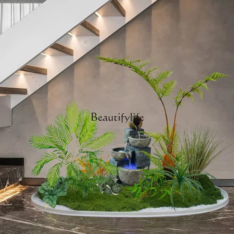 FG-Living room fake plant landscaping company front desk flowing water landscape ornament high-end simulated