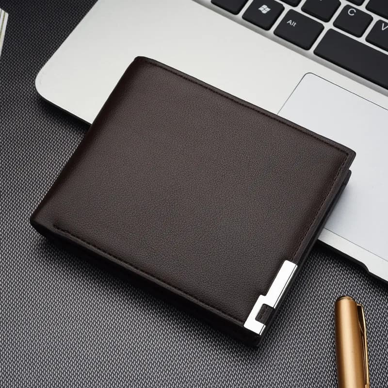 New Fashion Male Bifold Leather Wallet Portable Credit Card Holder Large Capacity Cash Storage Men Purse Holiday Gift