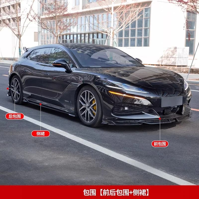 Car Surround for Denza Z9 GT modified gloss black front rear lip side skirt tail wing rear spoiler