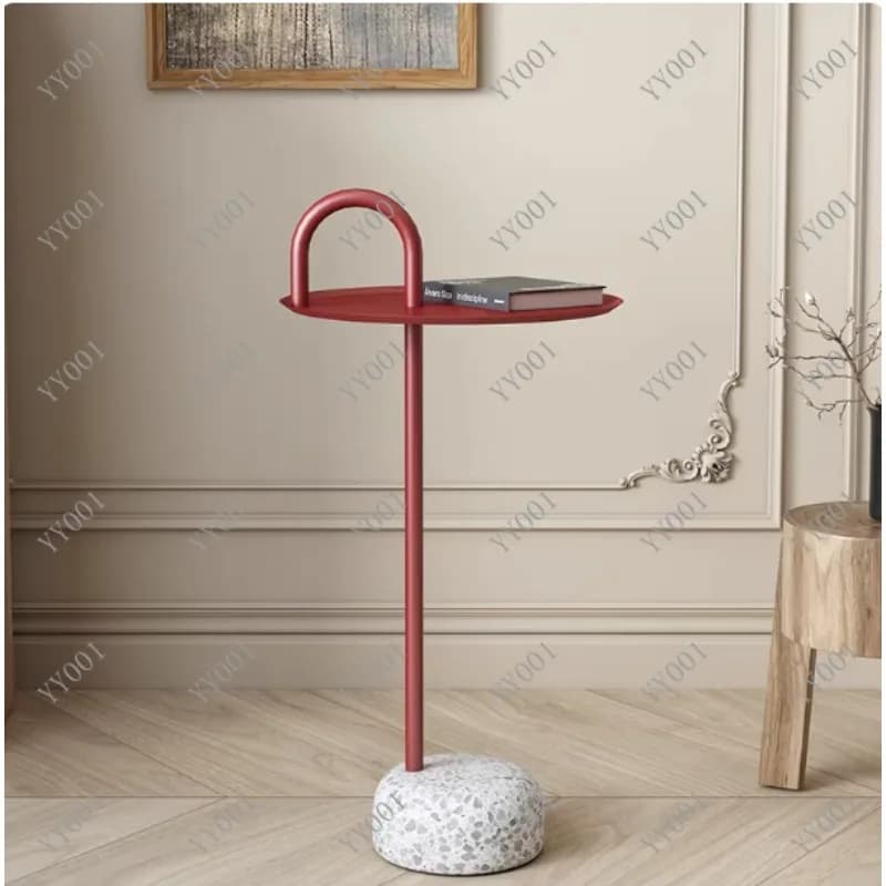Modern Terrazzo Sofa Side Table Minimalist Nightstand Coffee Table for Home Furniture