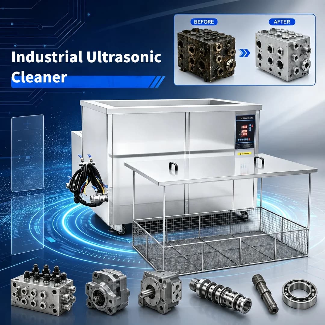 Industrial Ultrasonic Cleaner, Heavy Duty Stainless Steel Machine For Hydraulic Parts Degreasing With Filter Circulation System
