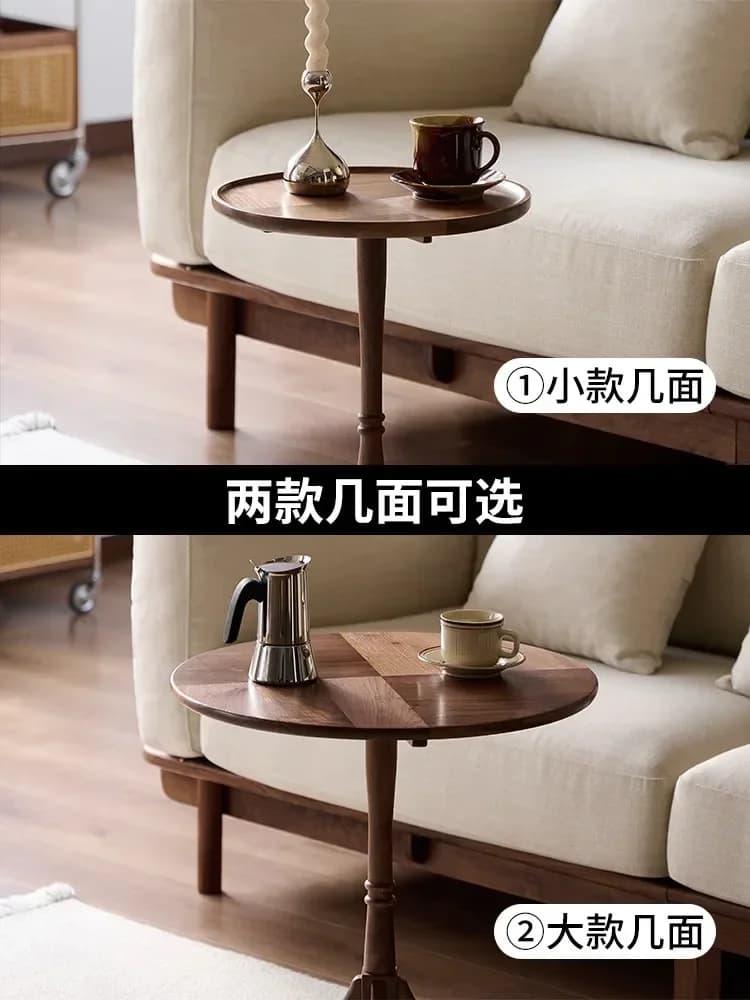 Black Walnut Table Small Coffee Living Room Household Small Round Side Tableb22