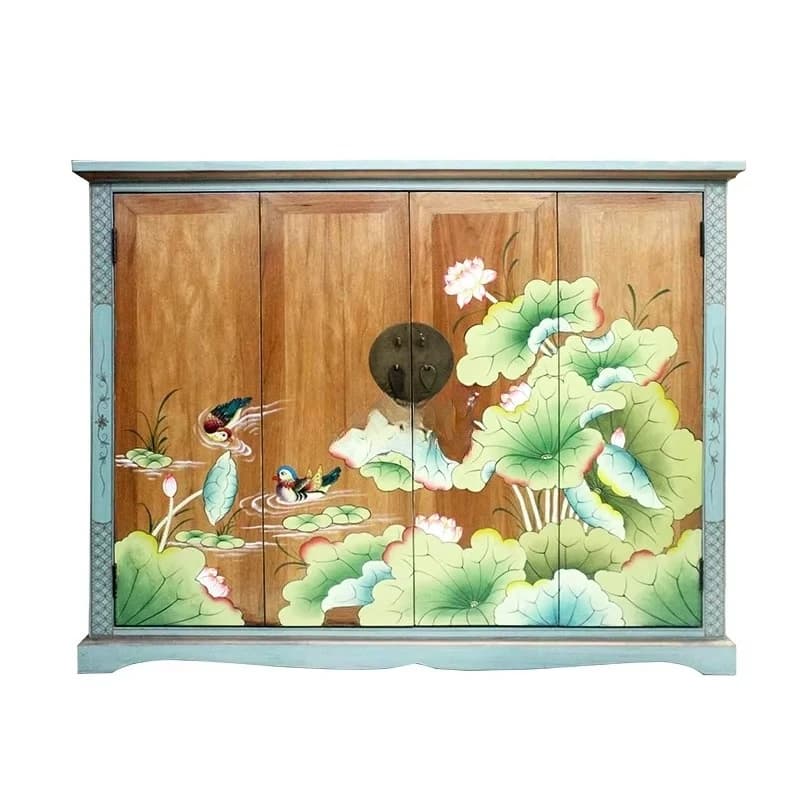 yjq Modern New Chinese Style Solid Wood Painted Living Room Entrance Hallway Partition Decorative Shoe Cabinet